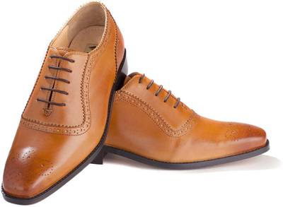 Walker Styleways Exquisite Oxford Tan Leather Brogue Lace Up