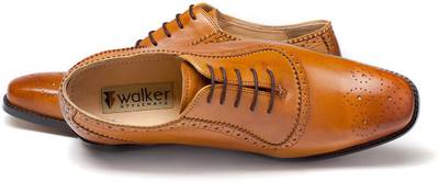 Walker Styleways Exquisite Oxford Tan Leather Brogue Lace Up