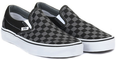 

Vans CLASSIC SLIP-ON Loafers For Men(Black, (checkerboard) black/pewter