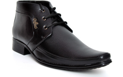 

Buenos Aver 502 High Ankle Solid Lace Up Shoes For Men(Black