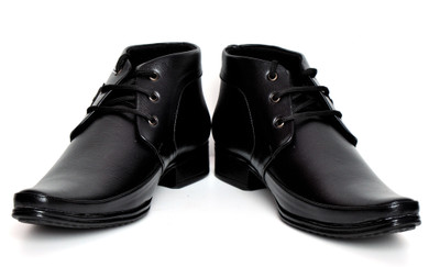 

Buenos Aver 502 High Ankle Solid Lace Up Shoes For Men(Black
