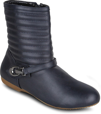 

Get Glamr Ouyer Zipper Boots For Women(Blue)