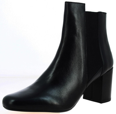 

SAINT G Black Leather Ankle Boots For Women(Black