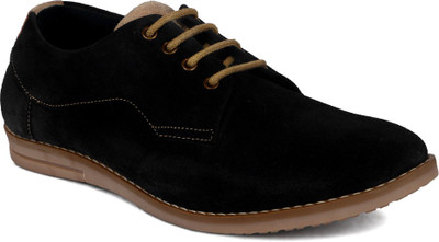 

Kielz Black Lace Ups Corporate Casual Shoes For Men(Black