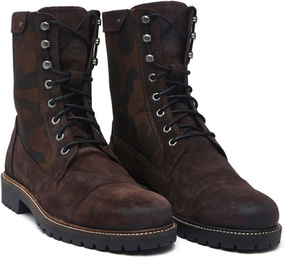 Royal Enfield Defender High top Boots For Men(Black, Brown