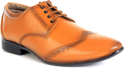 

World Walker Brogue Shoes Lace Up For Men(Tan