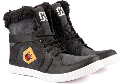 

Golden Sparrow High Ankle Casuals For Men(Black)