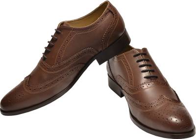 Hirel's Mens Leather Brogues Lace Up Shoes