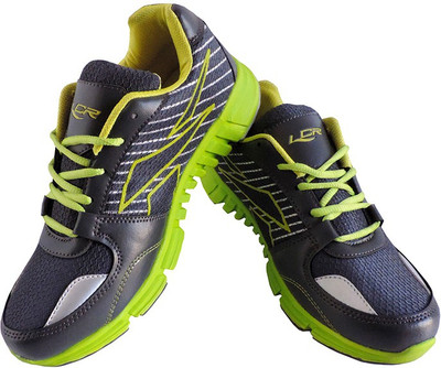 Lancer booster_Dark Grey & Green Sport Running Shoes For Men(Grey