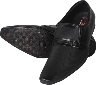 

Nexq W Black Slip On Shoes For Men(Black)