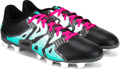 ADIDAS X 15.4 FXG Men Football Shoes For Men(Black, Green, White), Cblack/shkmin/ftwwht