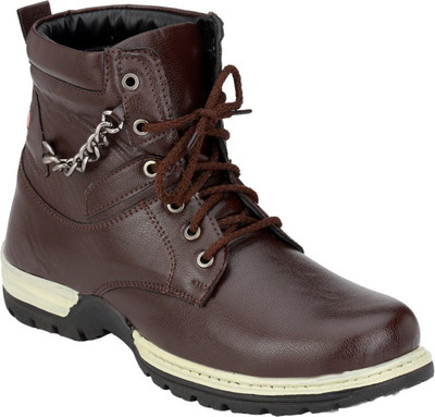 

Kingswalker Stylo Chain Boots For Men(Brown, Beige