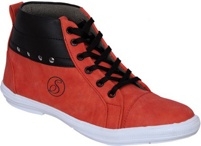 

Smoky Red Canvas Fashion Casuals For Men(Red