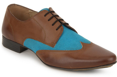 

Knotty Derby Elphias Wing Cap Casual Shoes For Men(Brown, Blue, Coco+l. blue