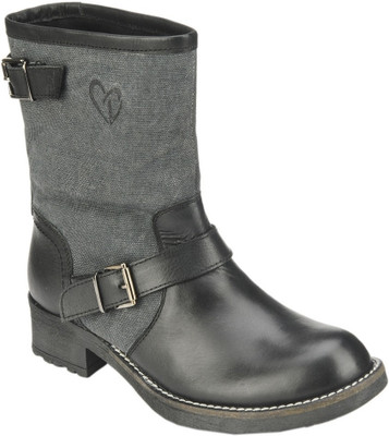 25% OFF on Delize BKR-303A-Black Boots For Women(Black) 25% OFF on Delize BKR-303A-Black Boots For Women(Black)