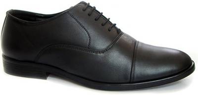 ASM Black Leather Oxford Shoes Lace Up