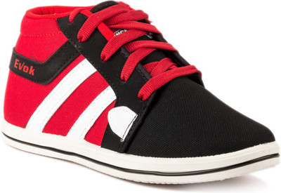 

RockSoft Red Canvas Shoes For Men(Black, Red