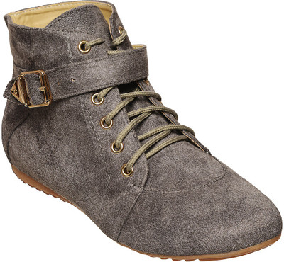 

Flat n Heels Boots For Women(Grey)