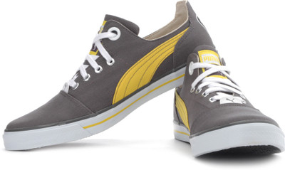 

Puma Limnos Cat Ind. Canvas Shoes For Men(Yellow, White, Grey, Steel gray;dandelion