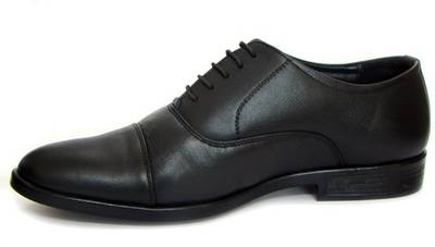 ASM Black Leather Oxford Shoes Lace Up