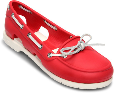 

Crocs Boat Shoes For Women(Red, White), 14261-646