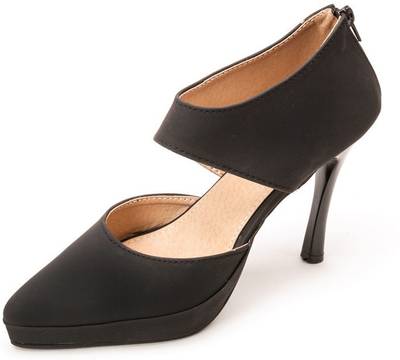 Marc Loire Marc Loire Women's Solid Black Zipper Heels Bellies