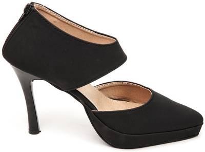 Marc Loire Marc Loire Women's Solid Black Zipper Heels Bellies