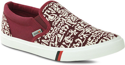 

Get Glamr Printed Slip Ons Canvas Shoes For Men(Red)