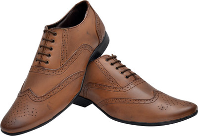 Bxxy British Brogue Lace Up Shoes For Men(Tan, Tan_45