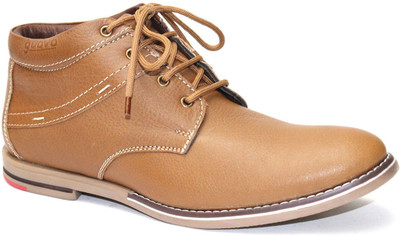 

Guava Tan High Ankle Leather Casual Shoes For Men(Tan