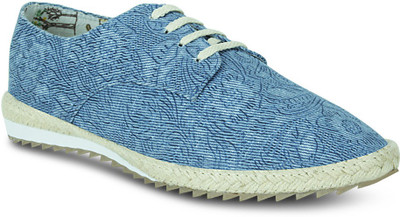 

Get Glamr Designer Lace Ups Canvas Shoes For Women(Blue