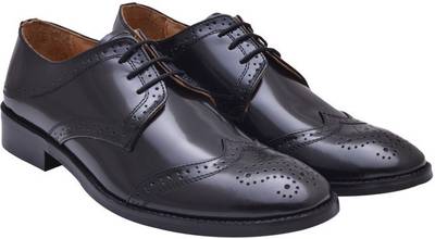 Hirel's Geniune Leather Cap Toe Derby Brogue Lace Up