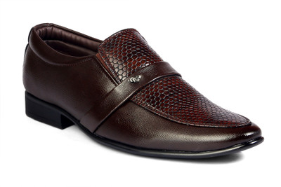 

Levanse Designer Formal Slip On For Men(Brown, Matte brown