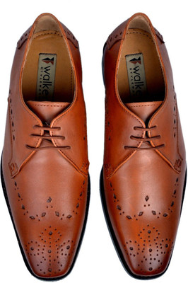 

Walker Styleways Elegant Derby Brogue Lace Up Shoes For Men(Tan), Cognac