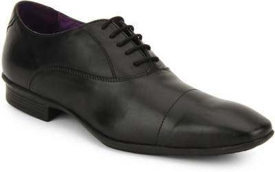 Knotty Derby Toe Stitch Oxford Lace Up Shoes For Men(Black