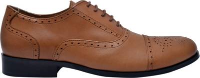 Hirel's Men Tan Oxford Brogues Lace Up