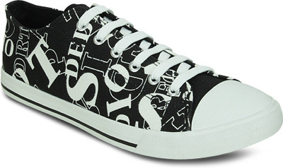 

Get Glamr PRINTED LACE UPS Canvas Shoes For Men(Black)