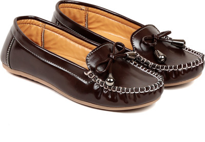 

TEN Brown Synthetic Leather Loafer Loafers For Women(Brown)