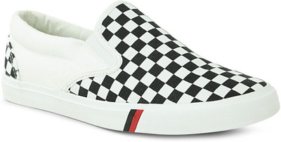 

Get Glamr Casual Slip Ons Canvas Shoes For Men(White)