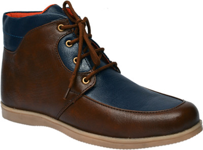 

Molessi Stylish Tan & Blue Ankle Boots For Men(Tan), 02;tan