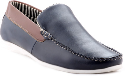 

Zebra Men's Fish-thread Stichined Handcrafted Synthetic Leather Loafers For Men(Navy