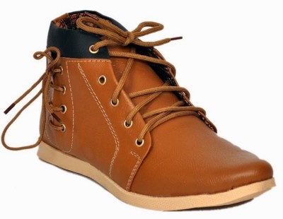 

Footista Side Lace Boots For Men(Tan