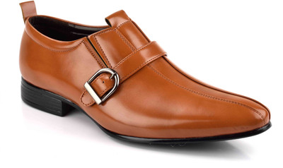 Levanse Monk Strap For Men(Tan, Matte tan