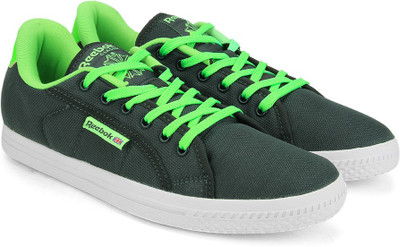 

REEBOK COURT Canvas Shoes For Men(Black, Gravel-neon green-white