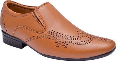 

Prolific British Brogue Slip On Shoes For Men(Tan