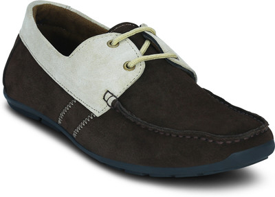 

Get Glamr Borg Boat Shoes For Men(Brown, Off White