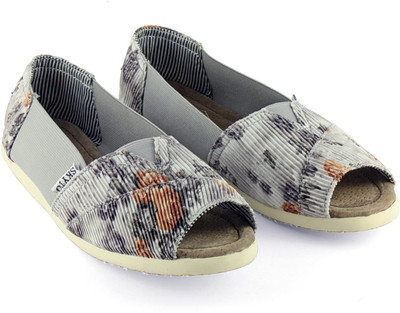 

DeVEE Skyto Elastic Fit Flower Printed Grey Casuals For Women(Grey, Grey-blue