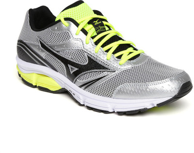 

Mizuno Wave Impetus 3 Running Shoes For Men(Multicolor), Silver::black::safety yellow