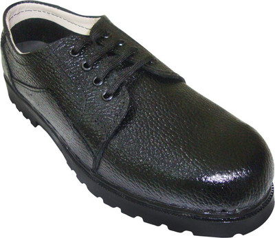 

JK Port Mens Safety Synthetic Leather With Extra Comforts Lace Up Shoes For Men(Black)