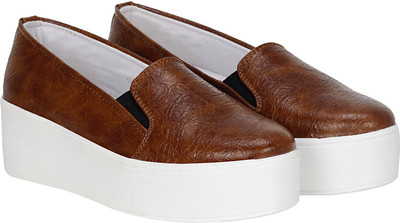 

Kraasa Height Increasing Slip On Sneakers For Women(Brown, Camel
